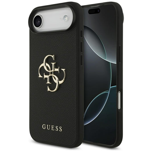 Fodral för Apple iPhone 17 Air, Guess, 4G Grained Big and Classic Logo, Svart