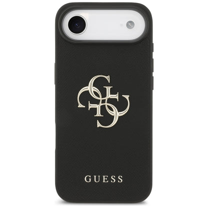 Fodral för Apple iPhone 17 Air, Guess, 4G Grained Big and Classic Logo, Svart