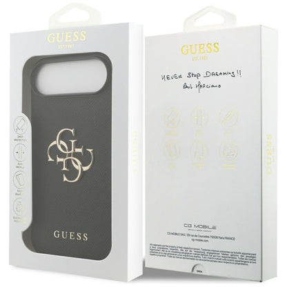Fodral för Apple iPhone 17 Air, Guess, 4G Grained Big and Classic Logo, Svart