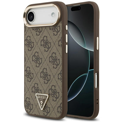Fodral för Apple iPhone 17 Air, Guess, 4G Triangle Logo, Guldbrun