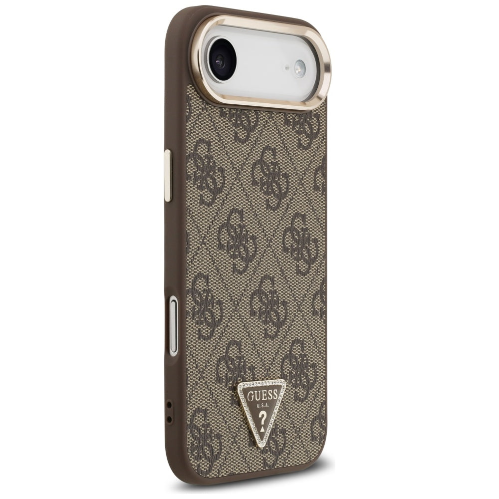 Fodral för Apple iPhone 17 Air, Guess, 4G Triangle Logo, Guldbrun