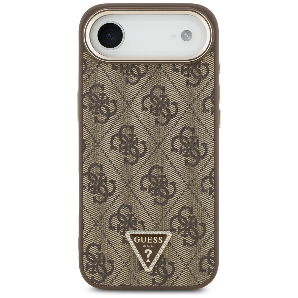 Fodral för Apple iPhone 17 Air, Guess, 4G Triangle Logo, Guldbrun