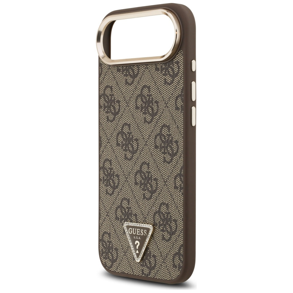 Fodral för Apple iPhone 17 Air, Guess, 4G Triangle Logo, Guldbrun