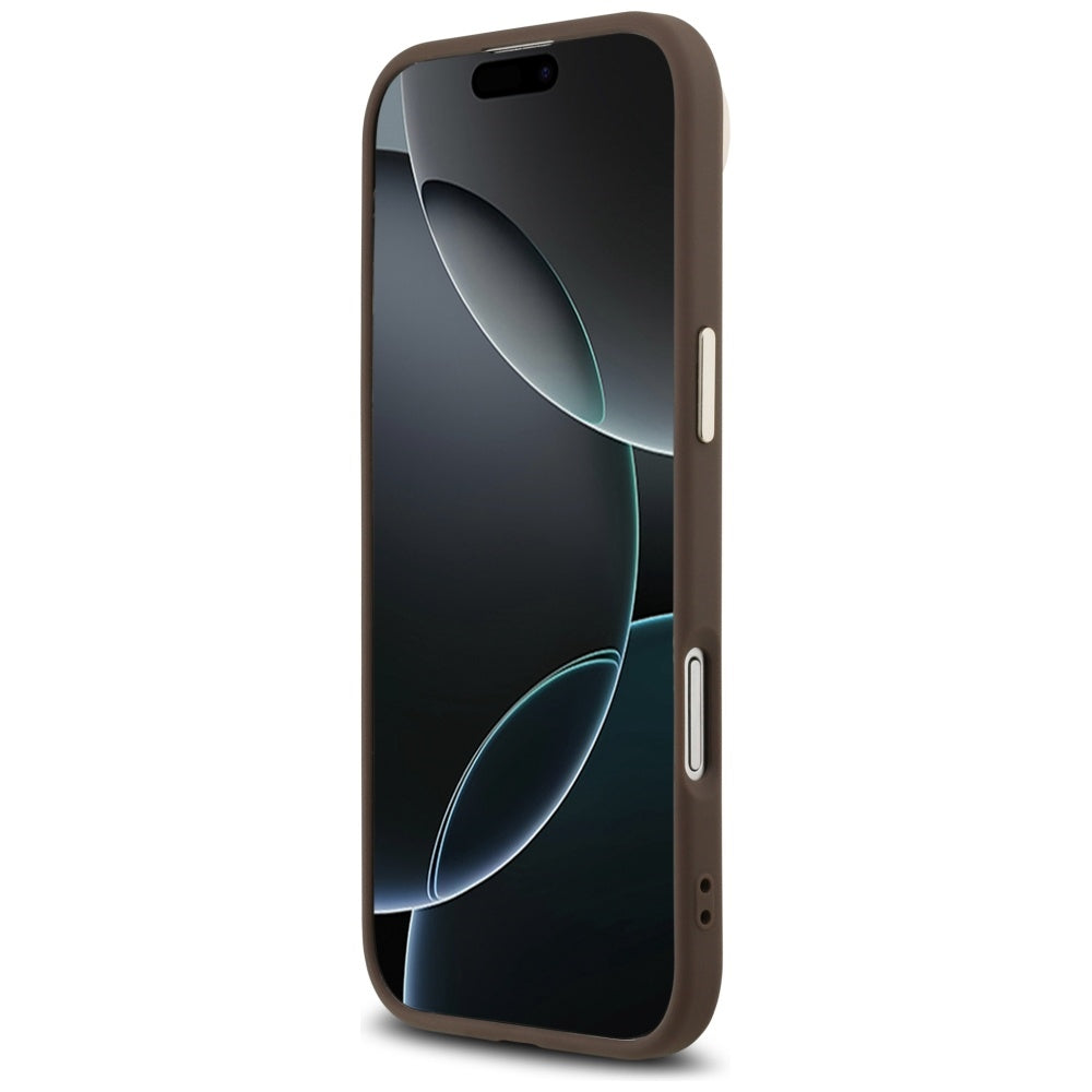 Fodral för Apple iPhone 17 Air, Guess, 4G Triangle Logo, Guldbrun