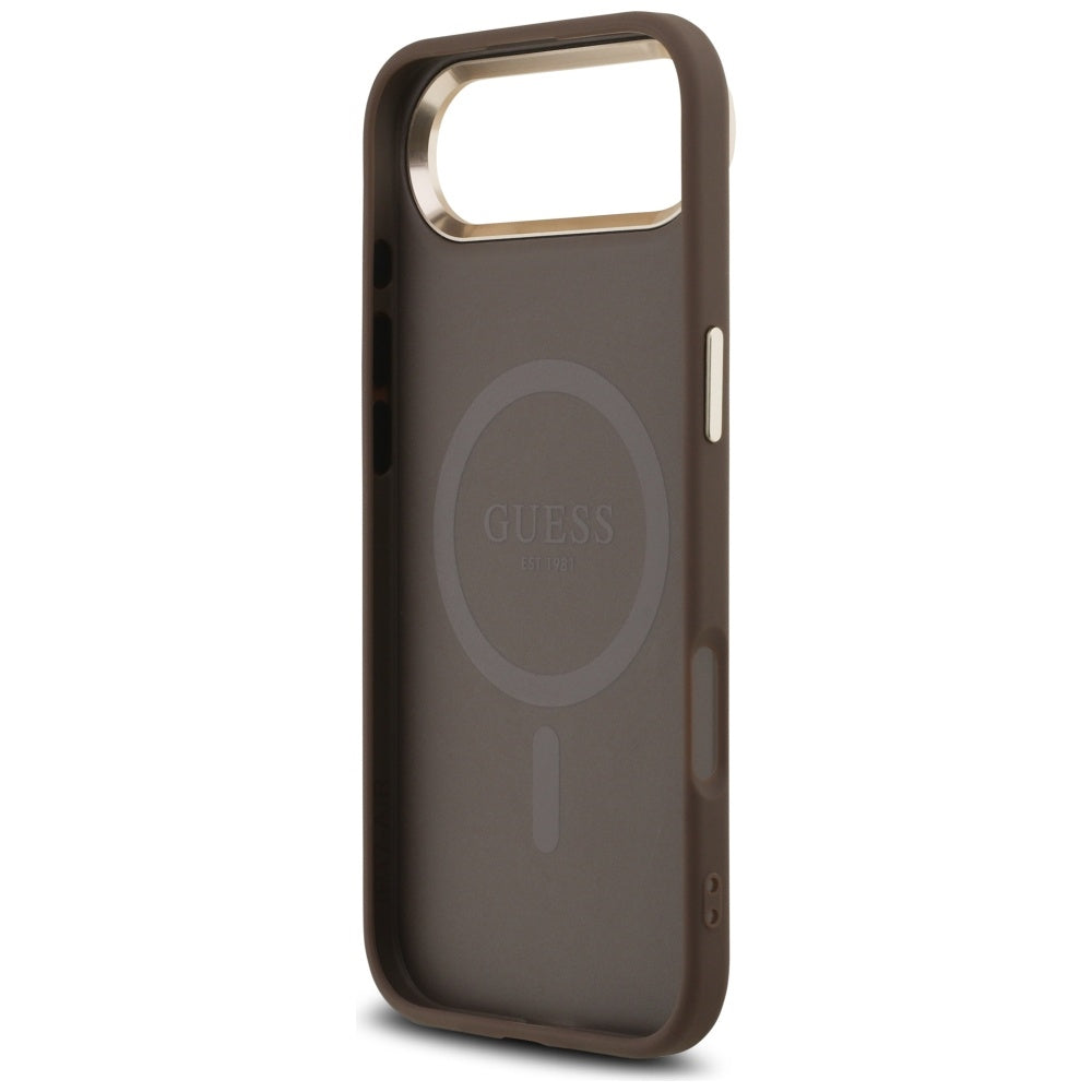 Fodral för Apple iPhone 17 Air, Guess, 4G Triangle Logo, Guldbrun