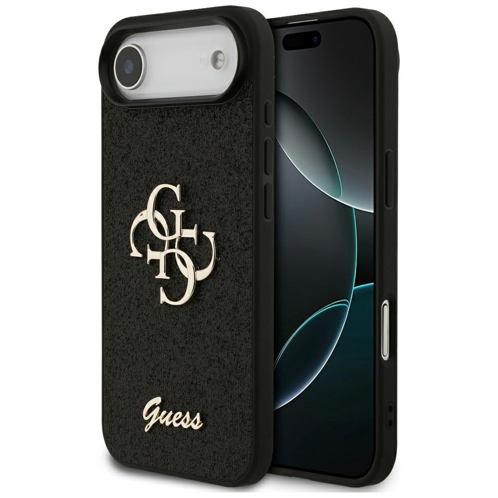 Skyddsfodral för Apple iPhone 17 Air, Guess, Fixed Glitter Big 4G, Svart