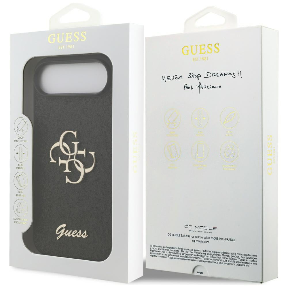 Skyddsfodral för Apple iPhone 17 Air, Guess, Fixed Glitter Big 4G, Svart