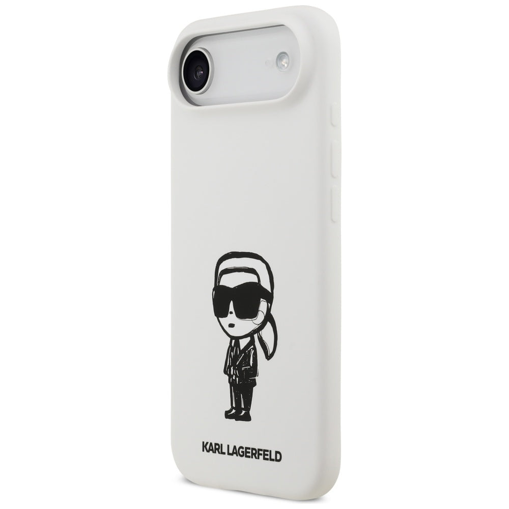 Skyddsfodral för Apple iPhone 17 Air, Karl Lagerfeld, Sketch and Logo Karl, Vit