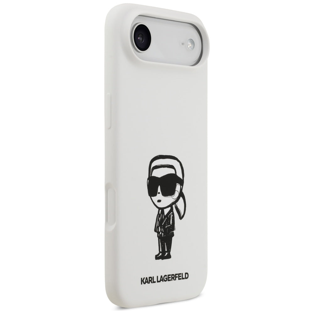 Skyddsfodral för Apple iPhone 17 Air, Karl Lagerfeld, Sketch and Logo Karl, Vit