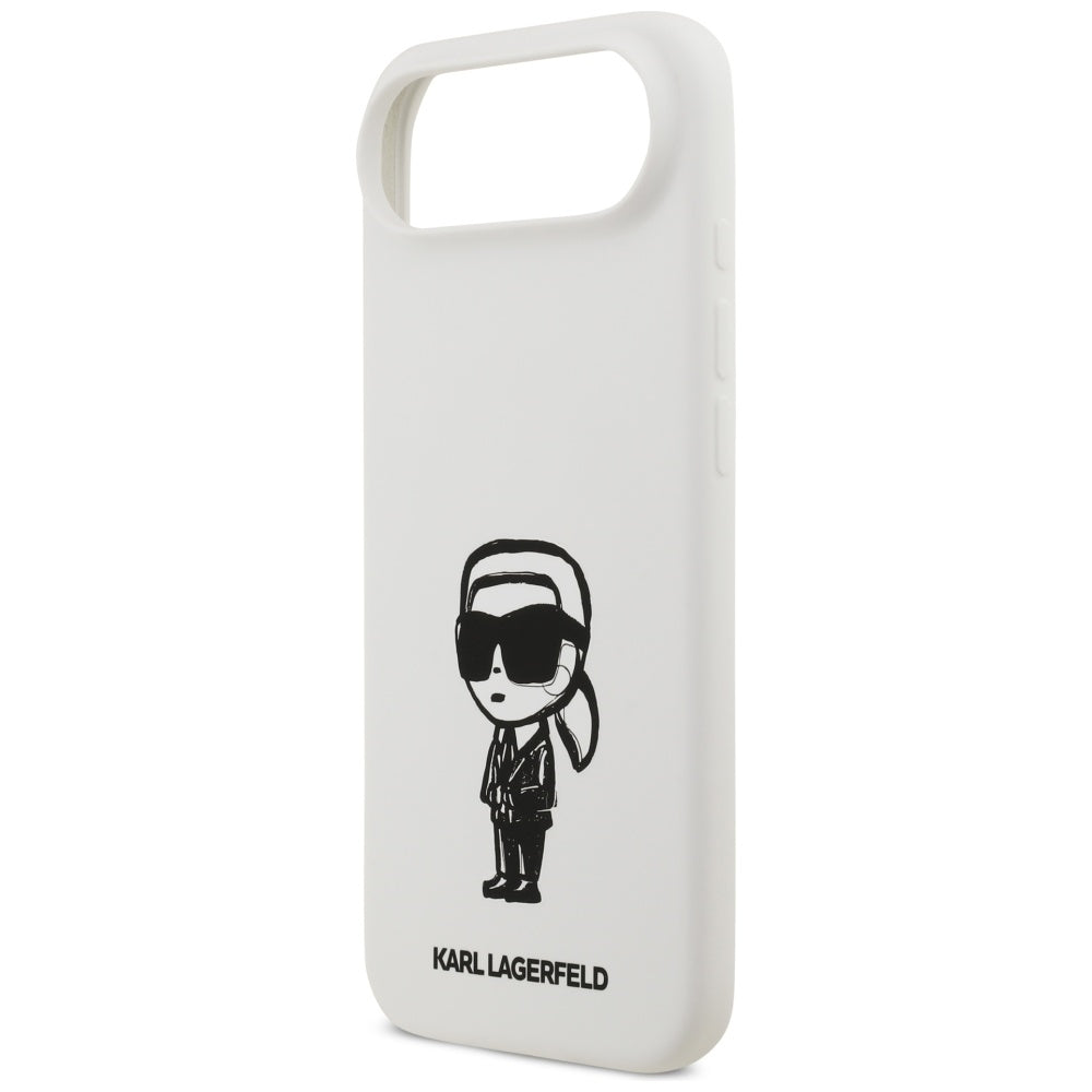 Skyddsfodral för Apple iPhone 17 Air, Karl Lagerfeld, Sketch and Logo Karl, Vit