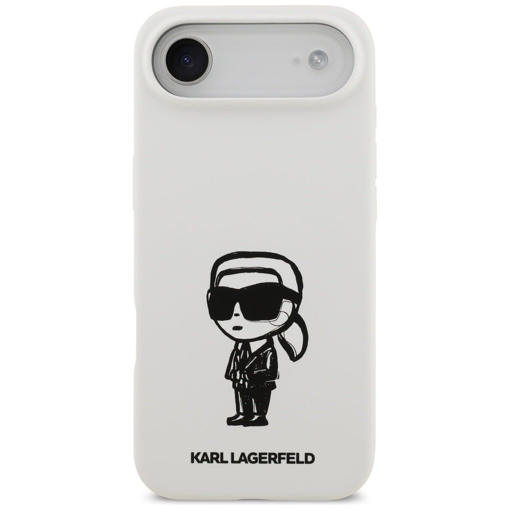 Skyddsfodral för Apple iPhone 17 Air, Karl Lagerfeld, Sketch and Logo Karl, Vit