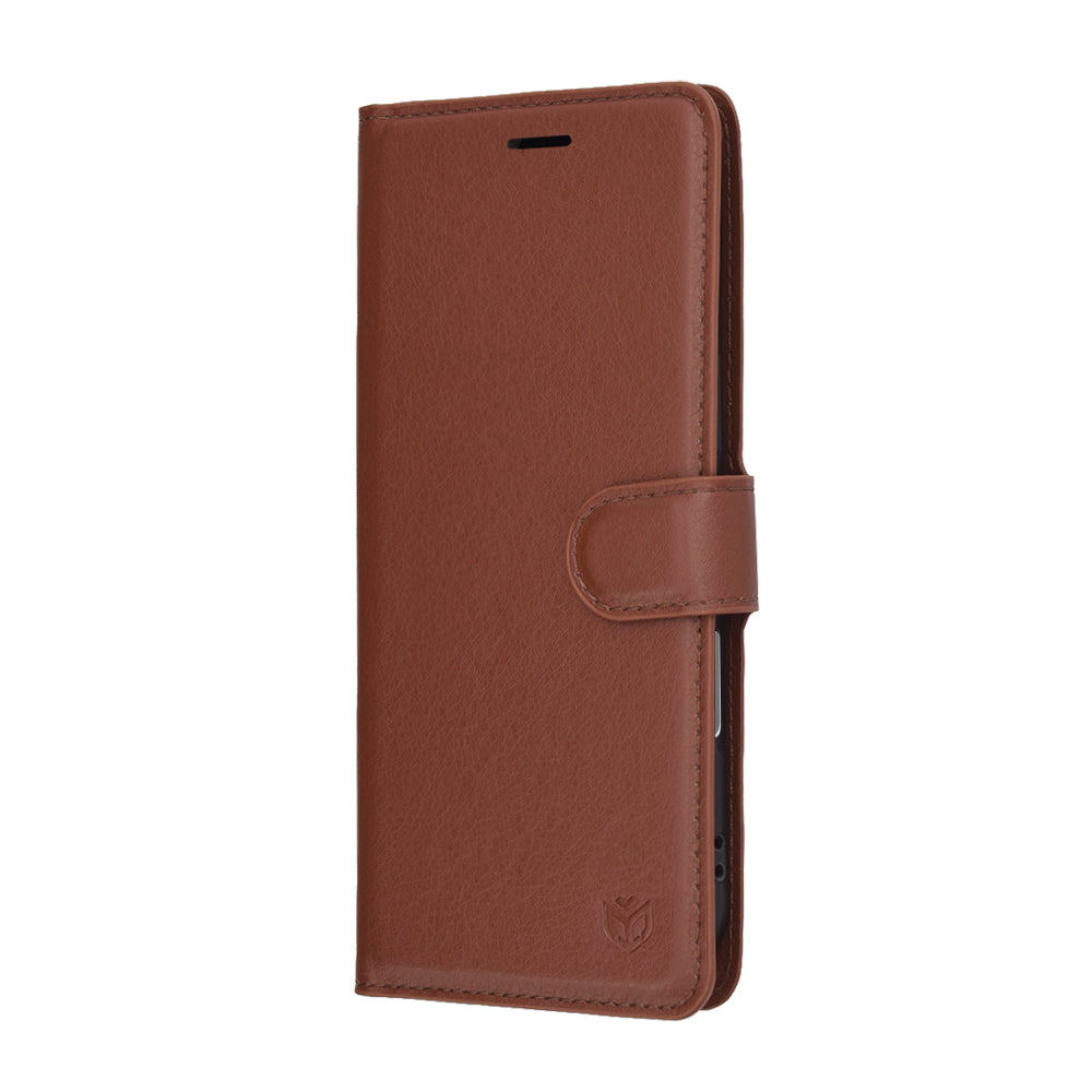 Fodral för Apple iPhone 17 Air, Techsuit, Leather Folio, Brun