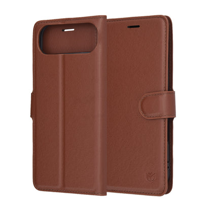 Fodral för Apple iPhone 17 Air, Techsuit, Leather Folio, Brun