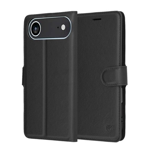 Fodral för Apple iPhone 17 Air, Techsuit, Leather Folio, Svart