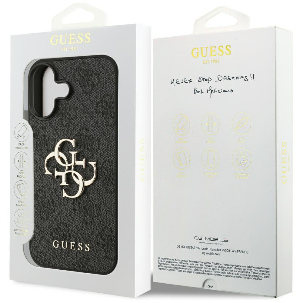 Skyddsfodral för Apple iPhone 17, Guess, 4G Big Logo, Svart