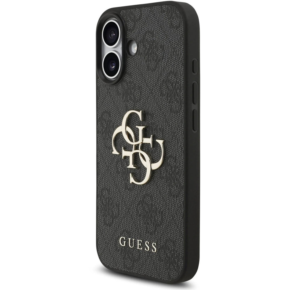 Fodral för Apple iPhone 17, Guess, 4G Classic Logo med rem, Svart