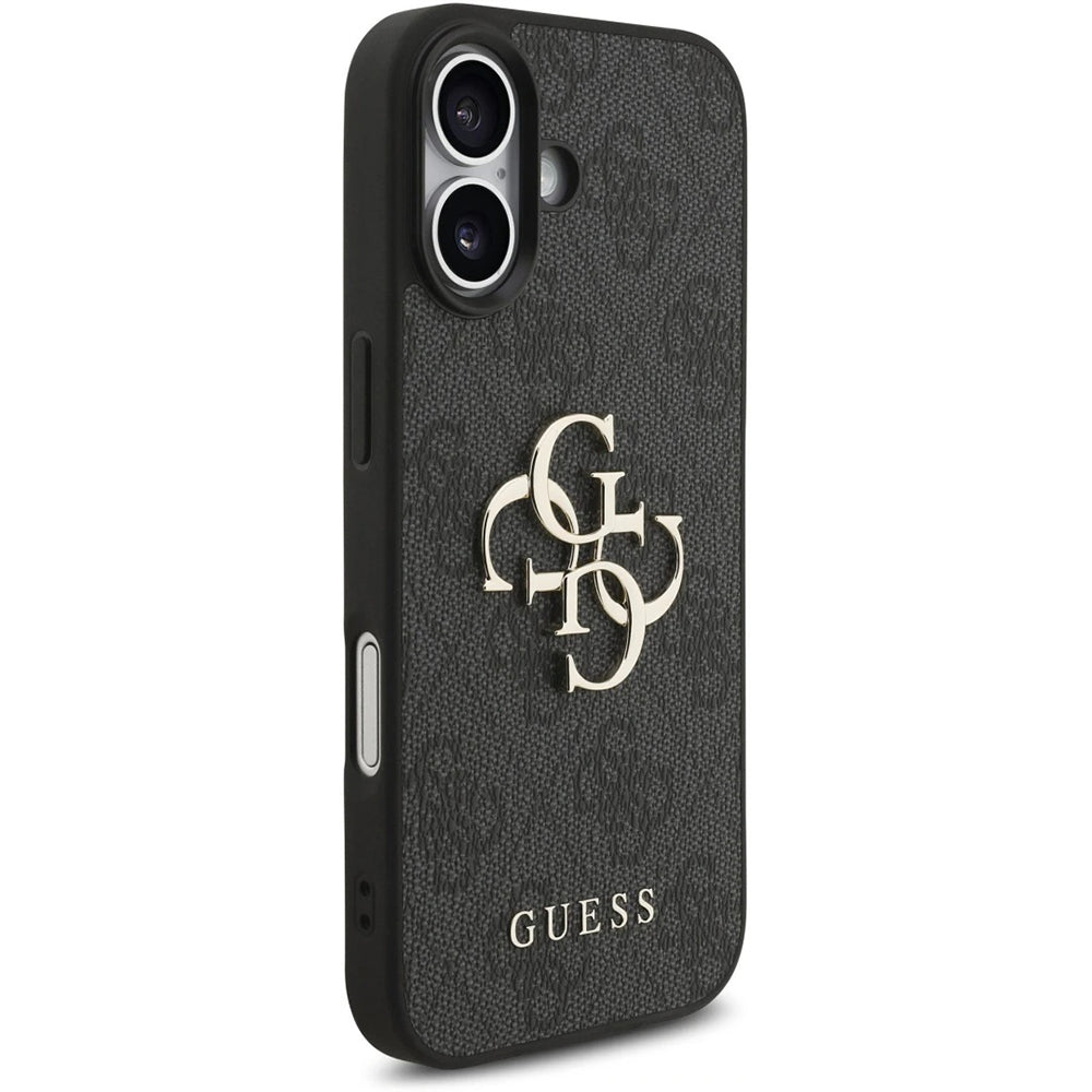 Fodral för Apple iPhone 17, Guess, 4G Classic Logo med rem, Svart