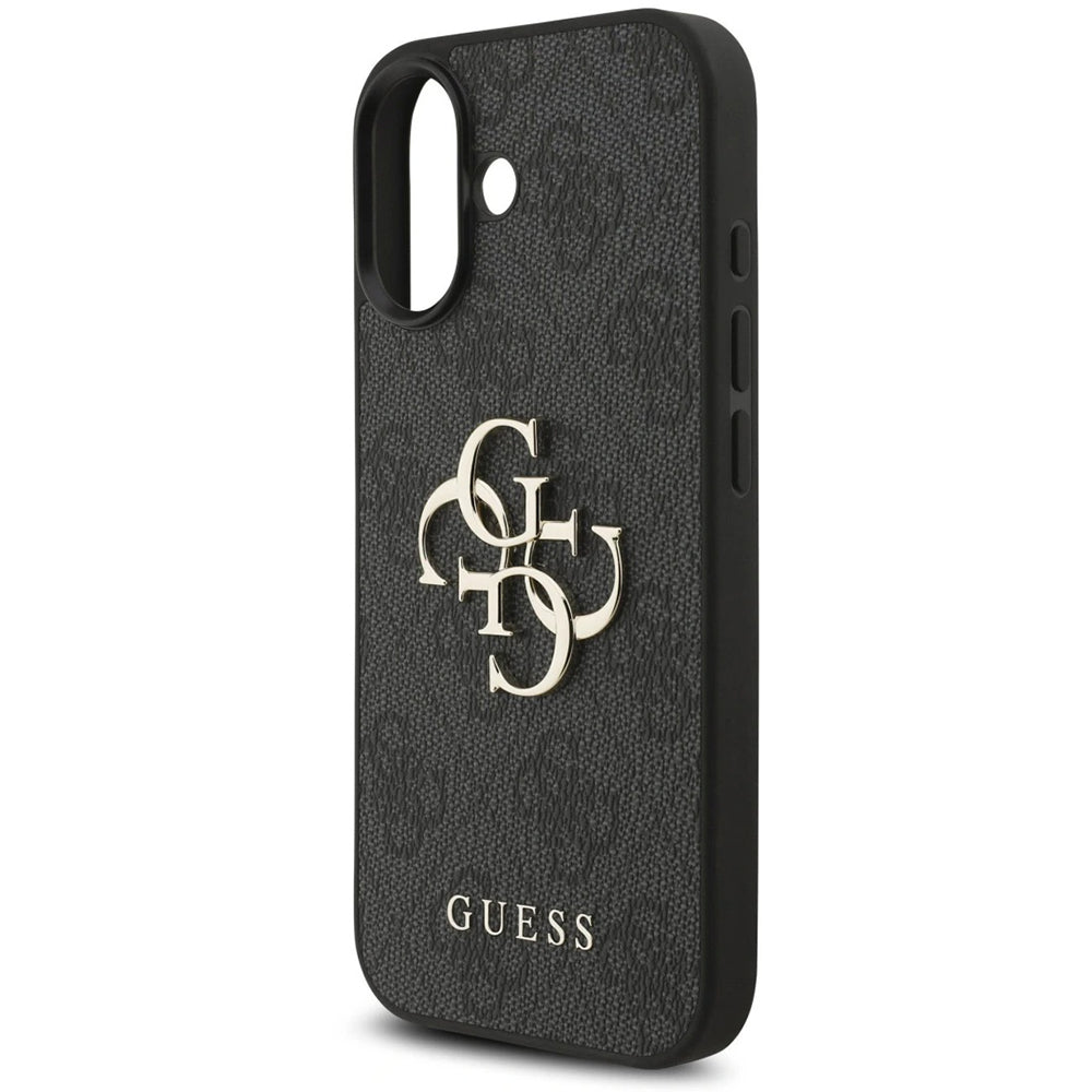 Fodral för Apple iPhone 17, Guess, 4G Classic Logo med rem, Svart