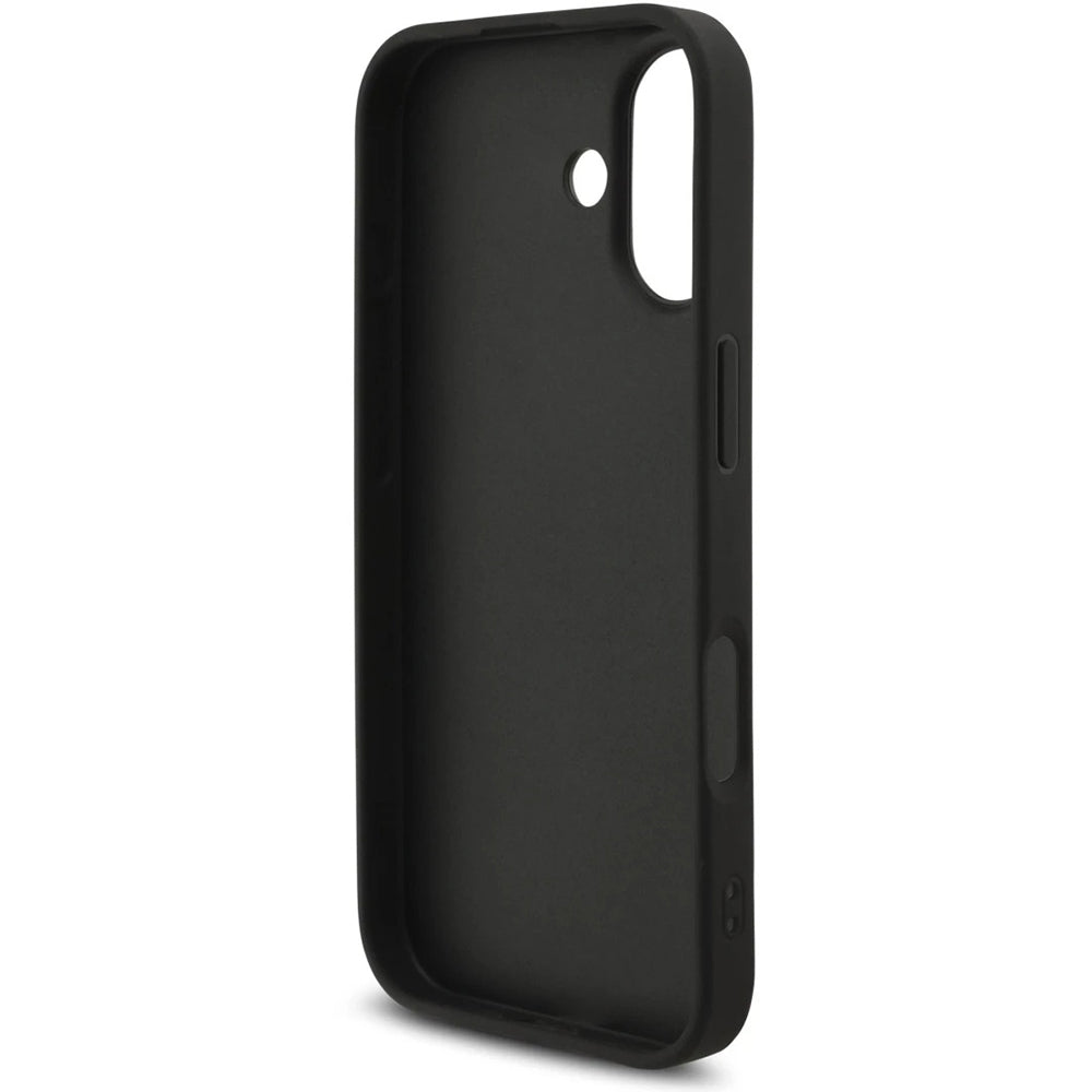 Fodral för Apple iPhone 17, Guess, 4G Classic Logo med rem, Svart