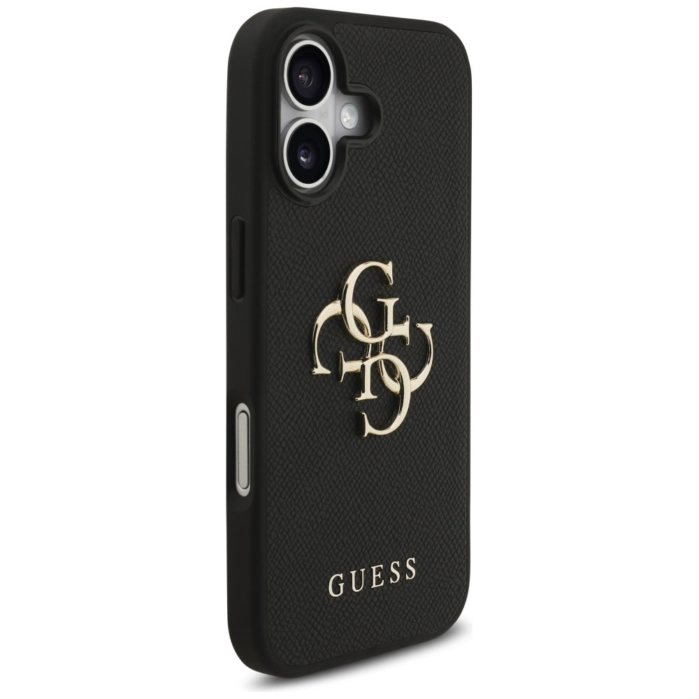 Fodral för Apple iPhone 17, Guess, 4G Grained Big and Classic Logo, Svart