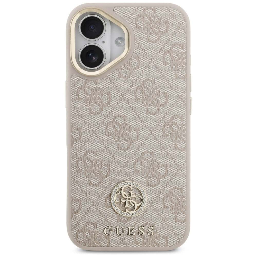 Skyddsfodral för Apple iPhone 17, Guess, 4G Strass Logo och Big Strap, Rosa
