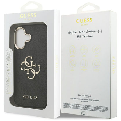 Fodral för Apple iPhone 17, Guess, Big 4G Logo Classic, Svart Guld