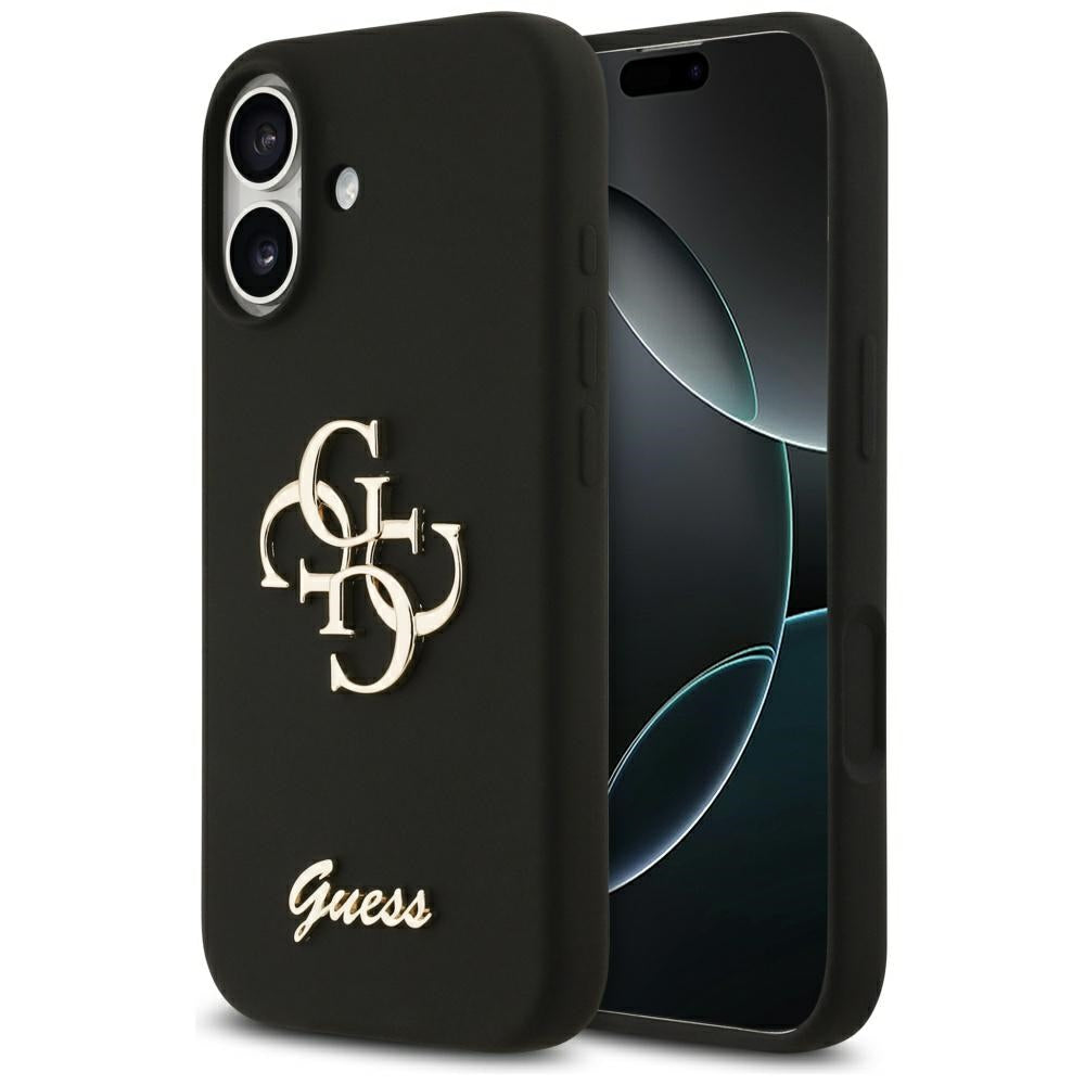 Fodral för Apple iPhone 17, Guess, Big 4G Script, Svart