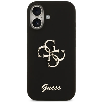 Fodral för Apple iPhone 17, Guess, Big 4G Script, Svart