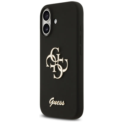 Fodral för Apple iPhone 17, Guess, Big 4G Script, Svart