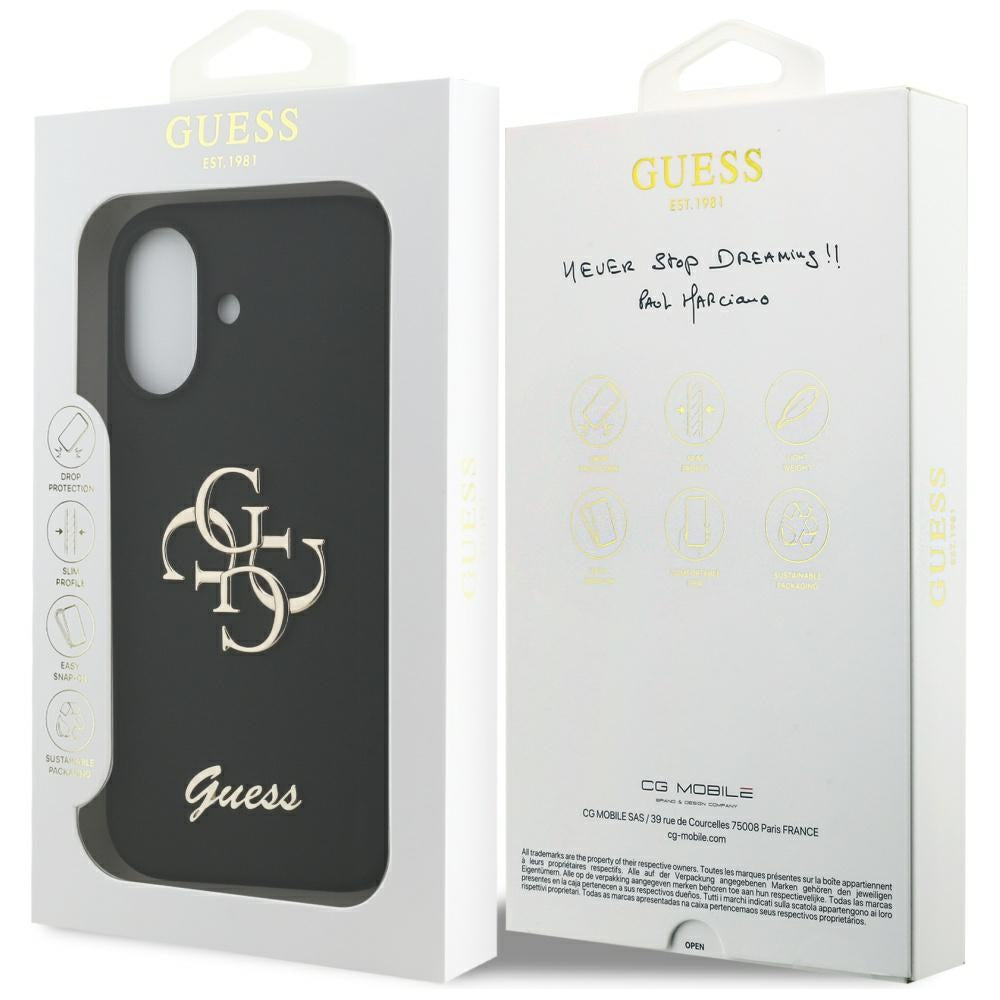 Fodral för Apple iPhone 17, Guess, Big 4G Script, Svart
