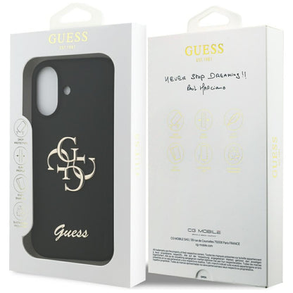 Fodral för Apple iPhone 17, Guess, Big 4G Script, Svart