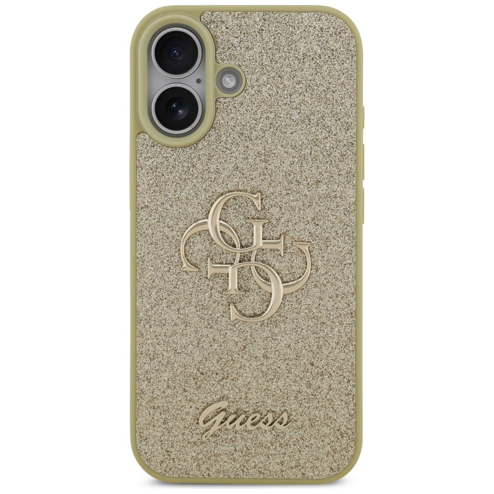 Skyddsfodral för Apple iPhone 17, Guess, Fixed Glitter Big 4G, Guld