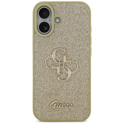 Skyddsfodral för Apple iPhone 17, Guess, Fixed Glitter Big 4G, Guld
