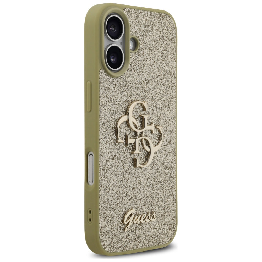 Skyddsfodral för Apple iPhone 17, Guess, Fixed Glitter Big 4G, Guld