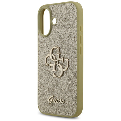 Skyddsfodral för Apple iPhone 17, Guess, Fixed Glitter Big 4G, Guld