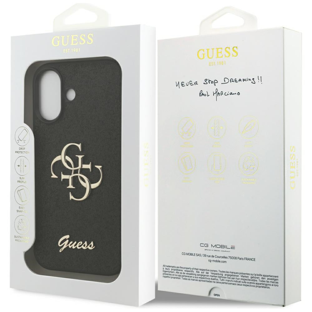 Skyddsfodral för Apple iPhone 17, Guess, Fixed Glitter Big 4G, Svart