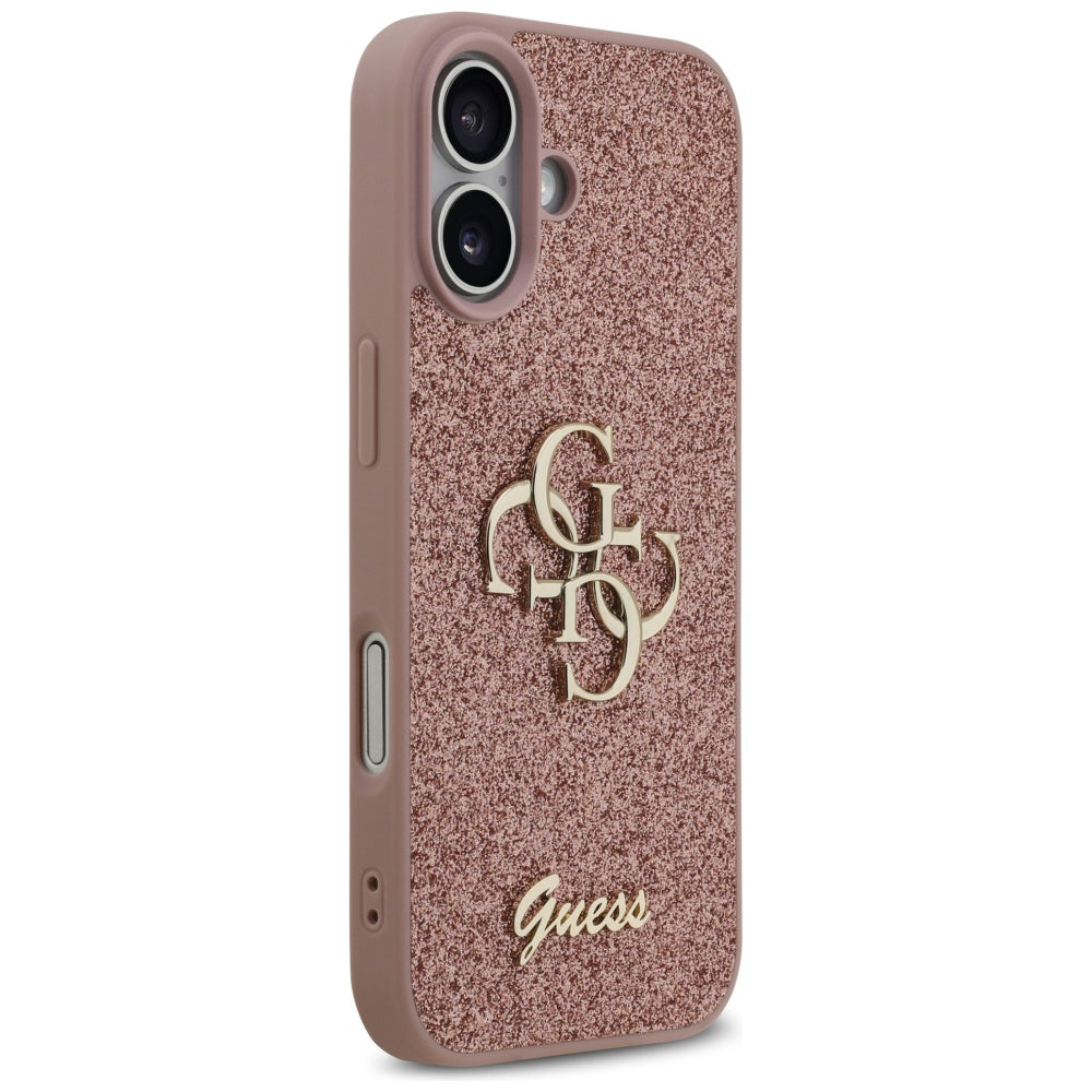 Skyddsfodral för Apple iPhone 17, Guess, Fixed Glitter Big 4G, Rosa