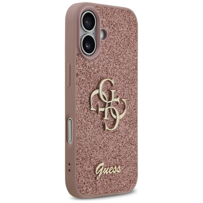 Skyddsfodral för Apple iPhone 17, Guess, Fixed Glitter Big 4G, Rosa