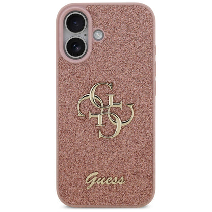 Skyddsfodral för Apple iPhone 17, Guess, Fixed Glitter Big 4G, Rosa