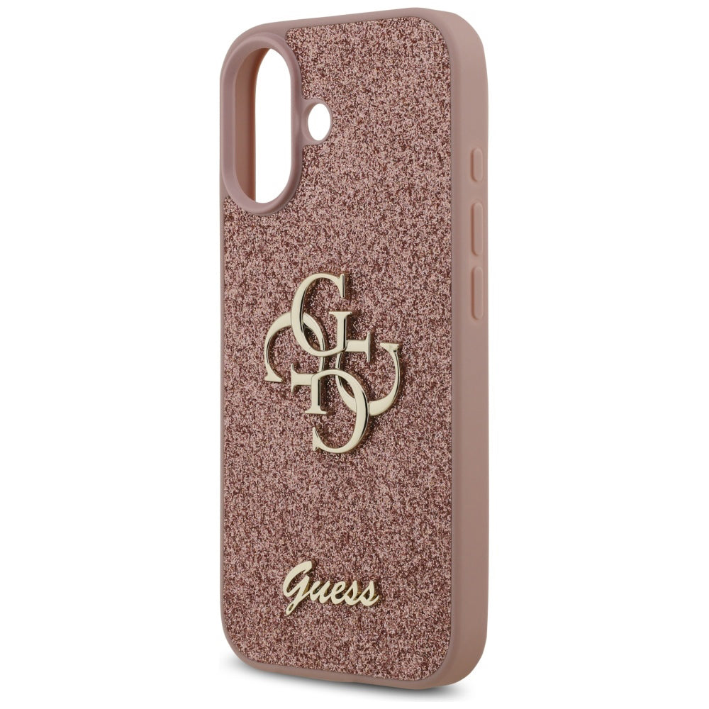 Skyddsfodral för Apple iPhone 17, Guess, Fixed Glitter Big 4G, Rosa