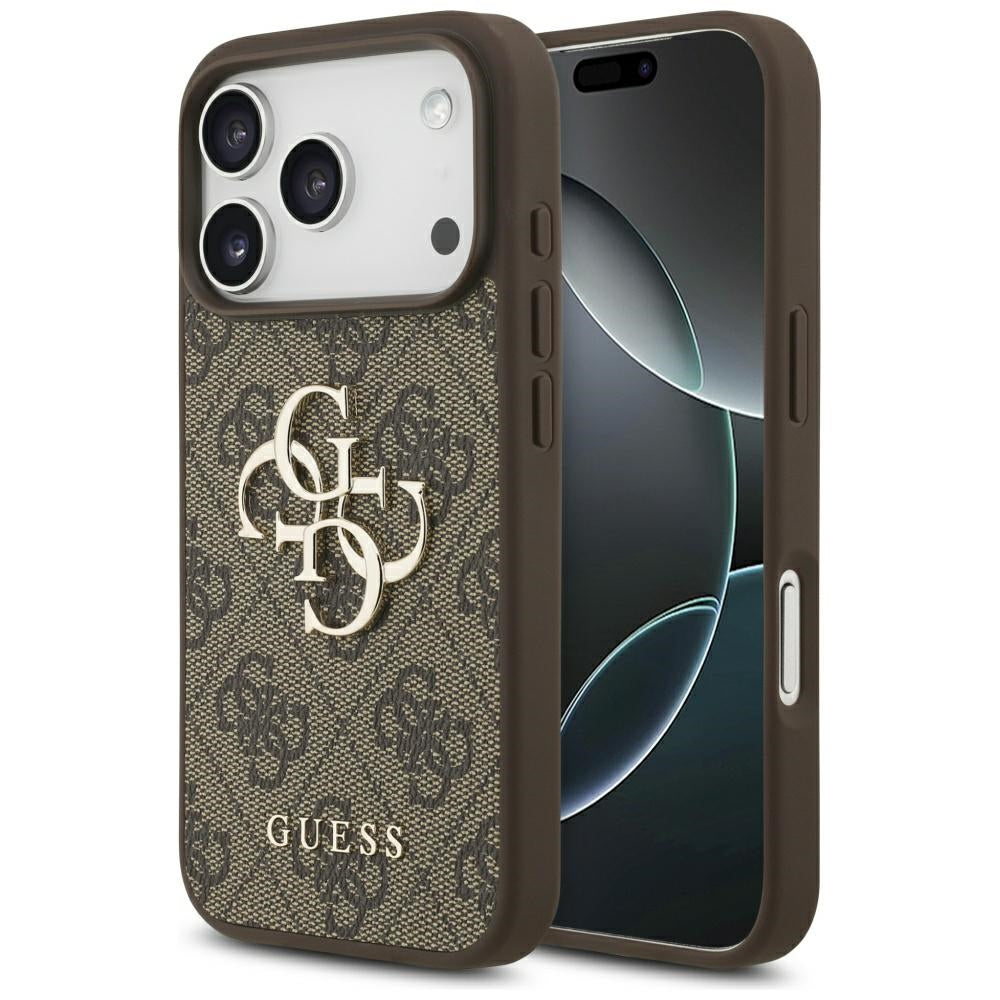 Skyddsfodral för Apple iPhone 17 Pro, Guess, 4G Big Logo, Brun