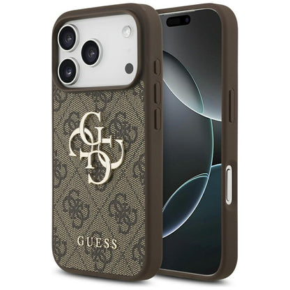 Skyddsfodral för Apple iPhone 17 Pro, Guess, 4G Big Logo, Brun