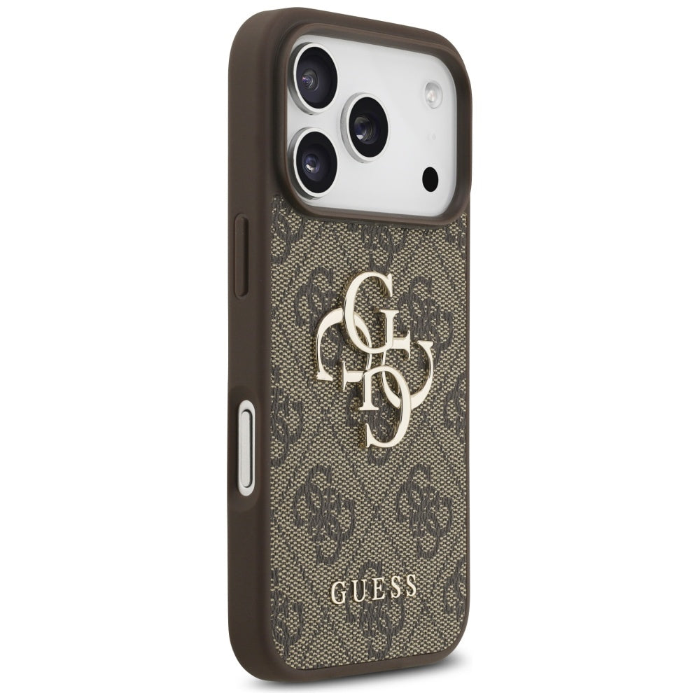 Skyddsfodral för Apple iPhone 17 Pro, Guess, 4G Big Logo, Brun