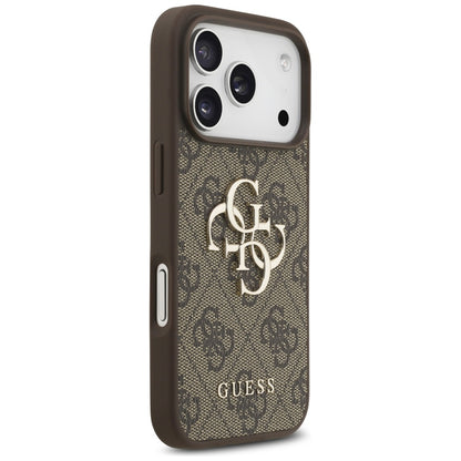 Skyddsfodral för Apple iPhone 17 Pro, Guess, 4G Big Logo, Brun