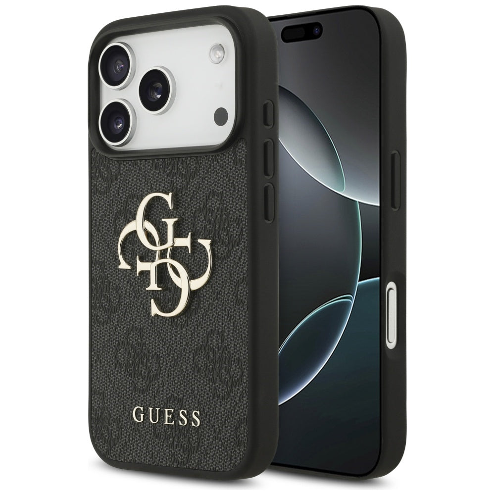 Skyddsfodral för Apple iPhone 17 Pro, Guess, 4G Big Logo, Svart
