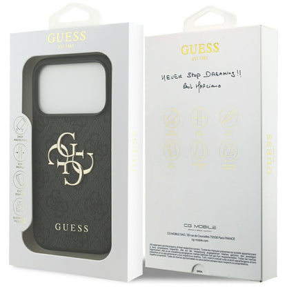 Skyddsfodral för Apple iPhone 17 Pro, Guess, 4G Big Logo, Svart