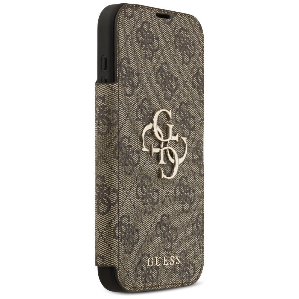 Fodral för Apple iPhone 17 Pro, Guess, 4G Metal Logo, Brun