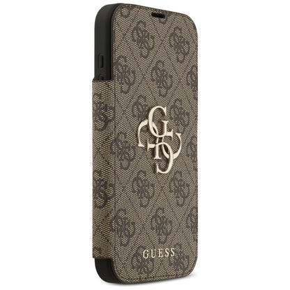 Fodral för Apple iPhone 17 Pro, Guess, 4G Metal Logo, Brun