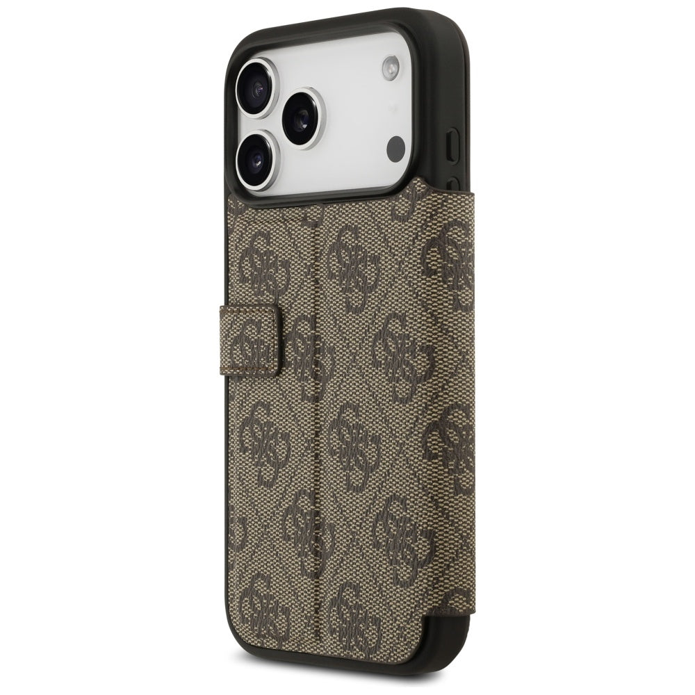 Fodral för Apple iPhone 17 Pro, Guess, 4G Metal Logo, Brun