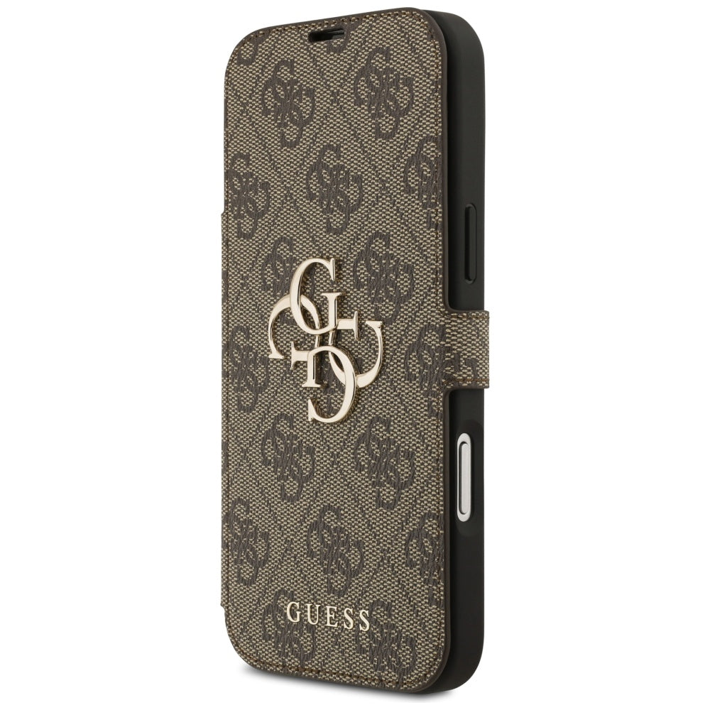 Fodral för Apple iPhone 17 Pro, Guess, 4G Metal Logo, Brun